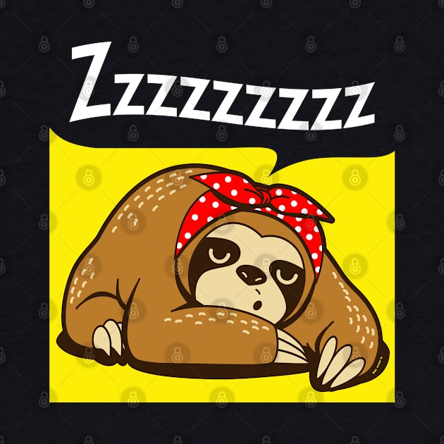 Cute Sleeping Lazy Sloth  Procrastination We Can Do It Vintage Meme by BoggsNicolas